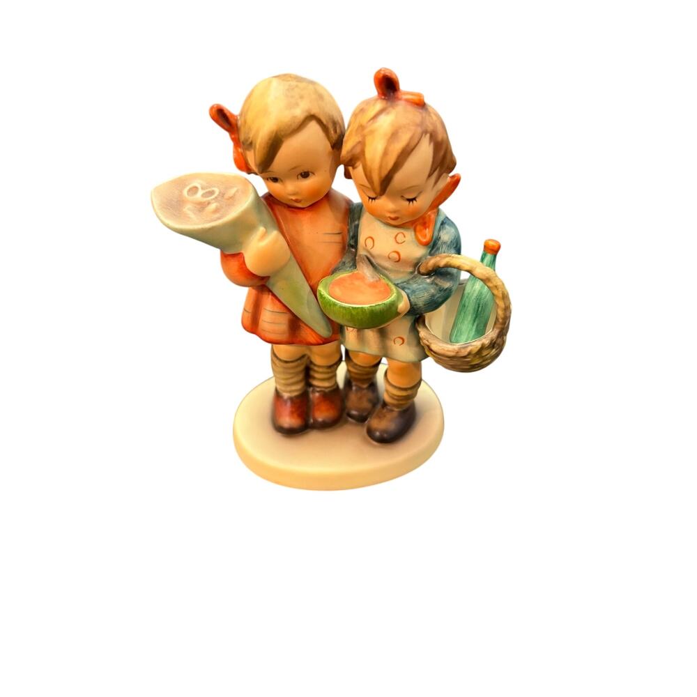 Hummel Goebel Going to Grandmas Figurine Girl & Boy Flowers Basket TM5 #52/0